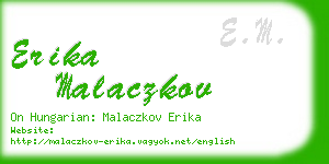 erika malaczkov business card